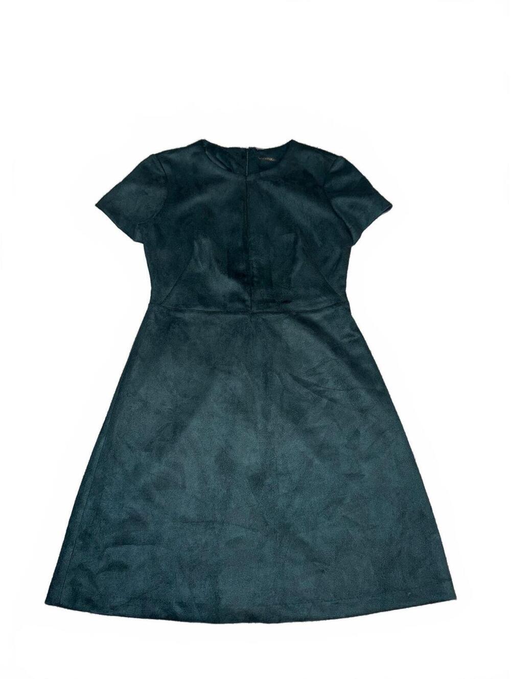 Calvin Klein Women's Green Suede-Like Short Sleeve Dress Size 8